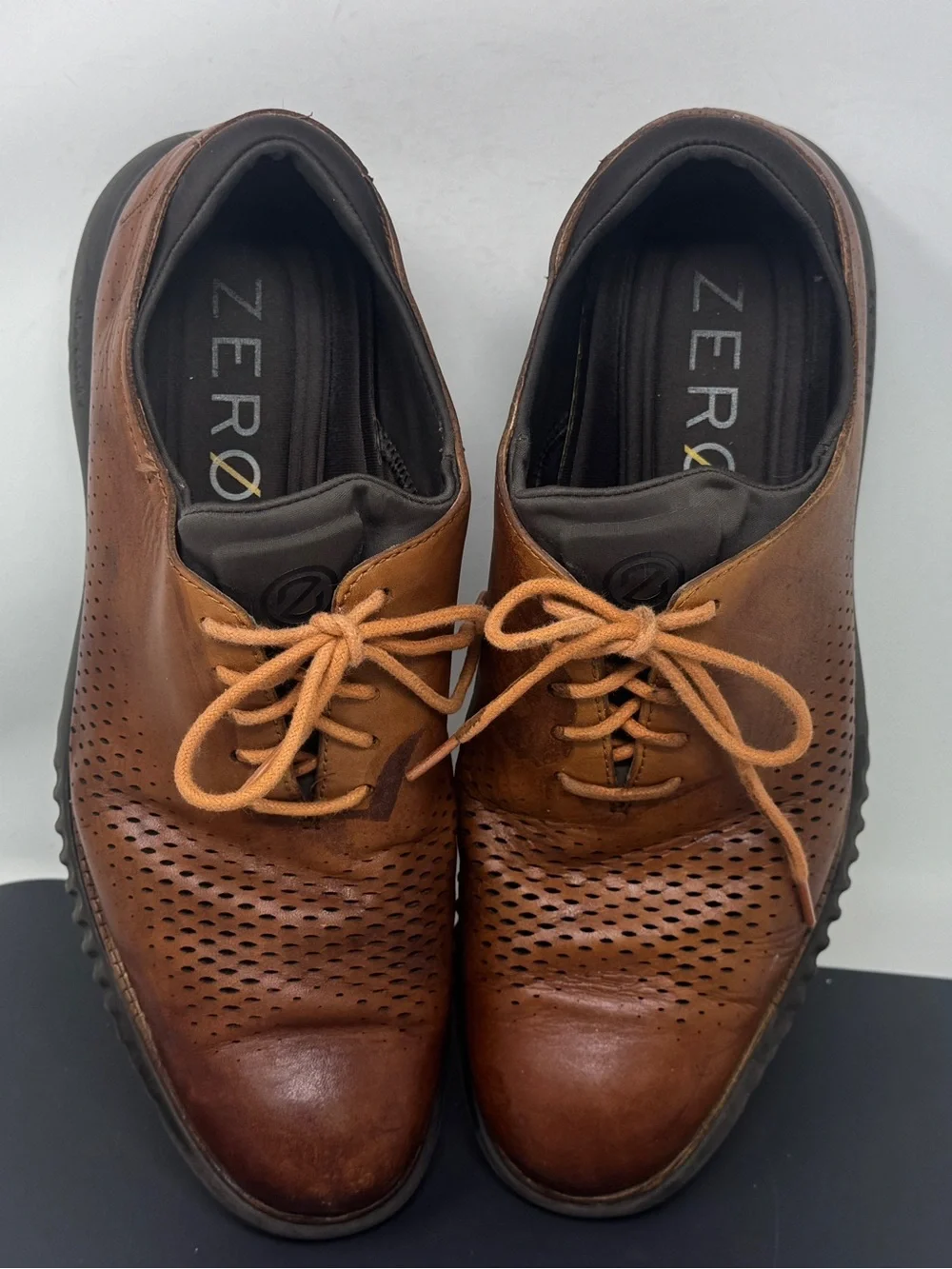 Cole Haan Men's Zerogrand Casual Perforated Leather Shoes - Brown size 10.5W